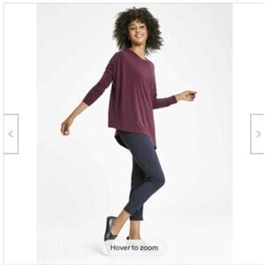Athleta Cloudlight Long Sleeve Relaxed Asymmetrical Oversized Top Sz Small Tall